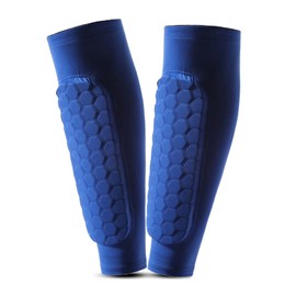 Shin Pads Boys Protective Football Equipment Honeycomb Anti-collision Teens Shin Guard, EVA Soccer Shin Guards Sleeves,Kids Football Shin Guards Quick-drying Football Sock Sleeves Adult Outdoor (Blue)