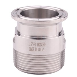 DERNORD 1.5''Tri clamp Adapter to 1.5 inch MNPT Thread Ferrule Sanitary Pipe Fitting