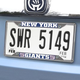 FANMATS 21384 New York Giants Chrome Metal License Plate Frame, Team Colors, 6.25in x 12.25in