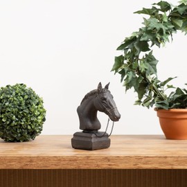 Moritz Decorative Figure Horse Head Sculpture Bust Polyresin Dark Brown Decoration Idea Stand Decoration Animal World Statue Sculpture