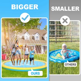 95" Extra Large Splash Pad for Kids and Dogs, 7.91FT Giant Non-Slip Thickened Sprinkler Pad Pool, Summer Outdoor Water Toys for Baby Toddler Boys Girls 3-12 Years