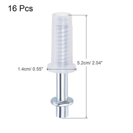 uxcell Bifold Door Hardware, 16 Pack Bi-Fold Door Top Pivot, Bifold Closet Door Hardware Repair Part Kit for Sliding Wardrobe Doors Folding Door, Silver