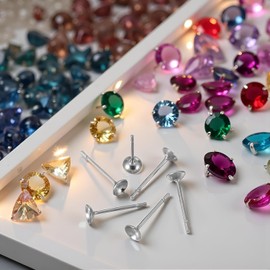 100Pcs Stainless Steel Earring Settings, 4mm Cup Shape, DIY Jewelry Making Findings, Blank Base