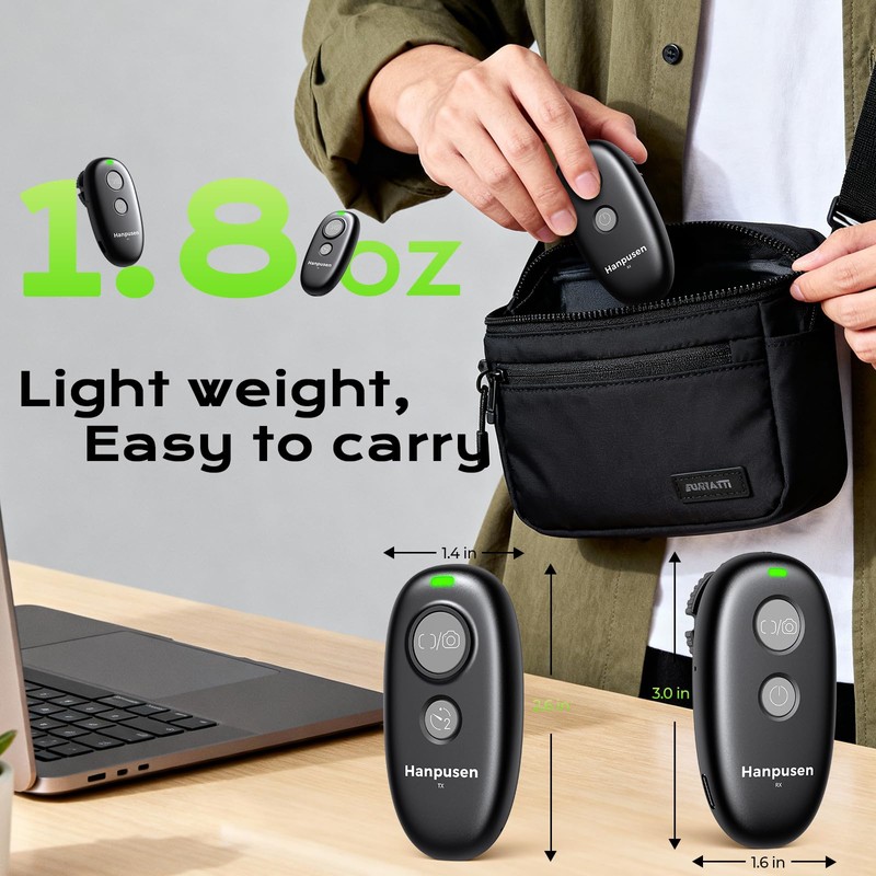 Hanpusen Rechargeable Camera Remote Shutter Release for Canon