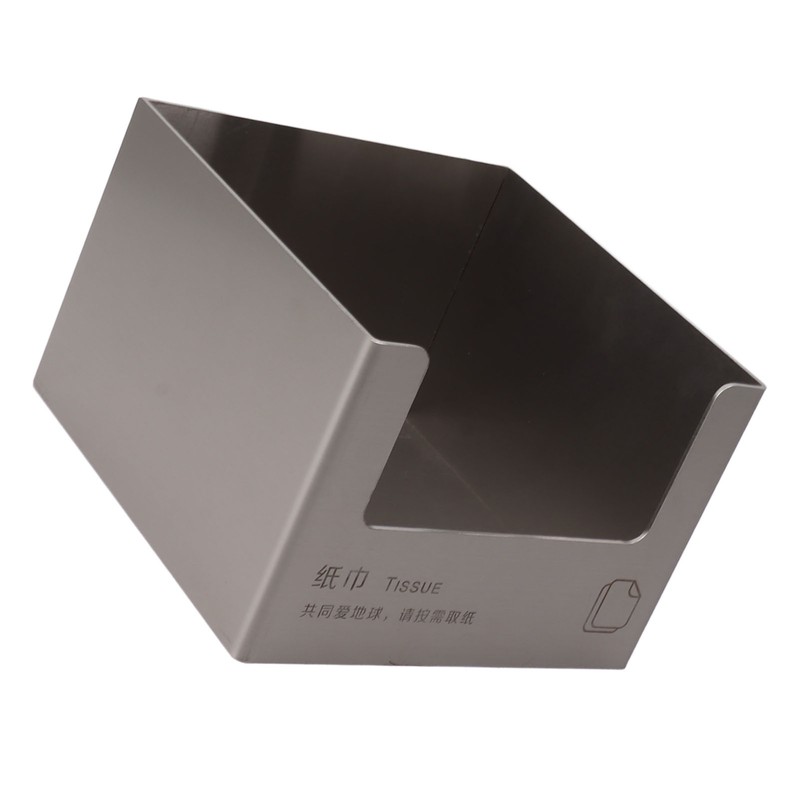 Stainless Steel Tissue Box Square Tissue Holder Large Opening Napkin