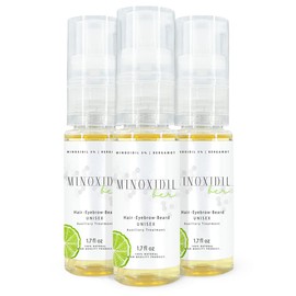 Espuma Minoxidil 5 con Concentrado de Bergamota Tratamiento Barba y Cabello 3 botellas - Producto Original de Alta Calidad, Entrega Rápida y Segura, G