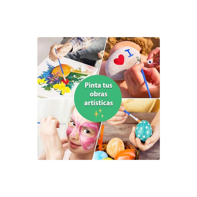 Juego de Pinceles Gruesos Planos para Pintar Acuarela, Óleo o