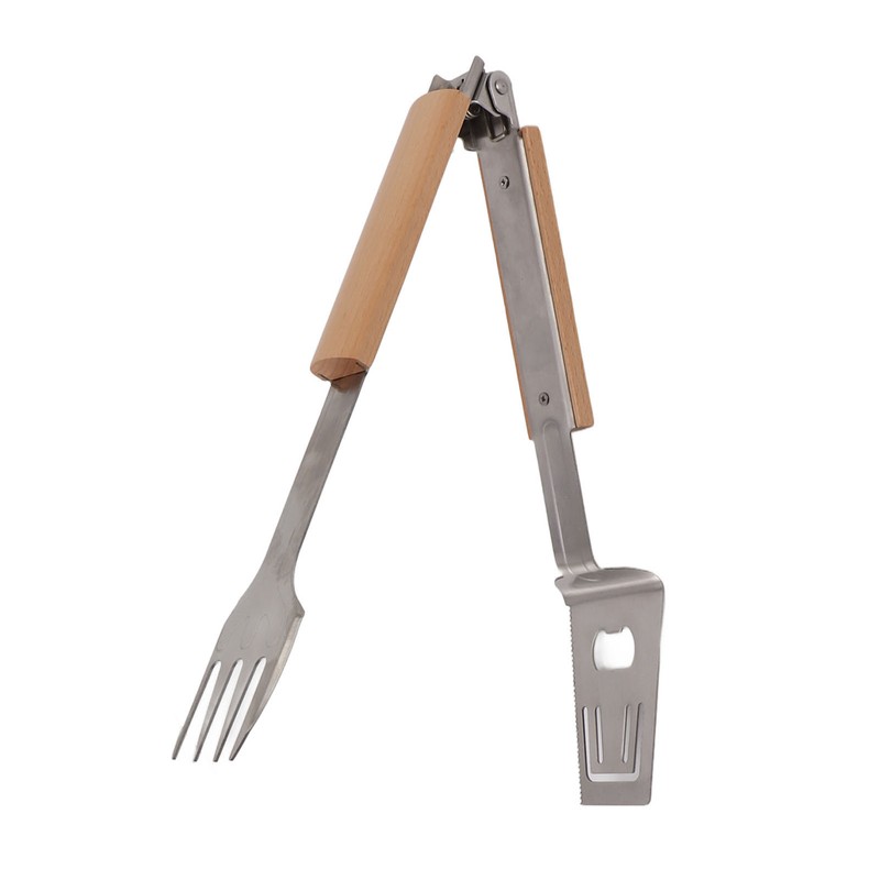 Grill Spatula Fork Tongs Durable Stainless Steel Food Tongs Multifunctional