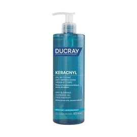 Ducray Keracnyl Gel Limpiador Facial y Corporal Espumoso para Piel Grasa con Tendencia al Acné, Ayuda a Eliminar Imperfecciones, Purifica sin resecar 