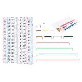 Samcos Breadboard 400 Holes Jumper Wire Set 400 Tie Points Mini Breadboard for Electronics Projects with Storage Case for Arduino (2-Piece Set, Type D)