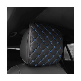 Osilly Car Headrest Cover, Soft Breathable Vehicle Seat Head Rest Protector, Flexible Automotive Interior Front Seat Head Rest Protection Wrap Accessories, Universal for Van, SUV, Truck (Blue)