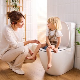 Rotho Babydesign Bella Bambina Toilet Seat - Children's Toilet Seat in Blue - Sustainable Toilet Seat for Children with Non-Slip Design