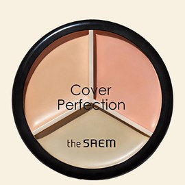 Anjumain The Saem Cover Perfection Triple Pot Concealer, 01 Correct Beige, 1 unit / 더샘 커버 퍼펙션 트리플 팟 컨실러, 01 코렉트 베이지, 1개