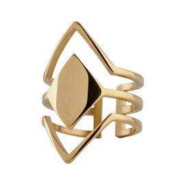 LuckyLy Anillos para Mujer de Acero Inoxidable con Baño de Oro 18k, Diseño Moderno y Ligeramente Ajustable/Unitalla – Joyería para Mujer Ideal como Regalos para Mujer Originales y Regalos para Novia, Modelo Jasmine