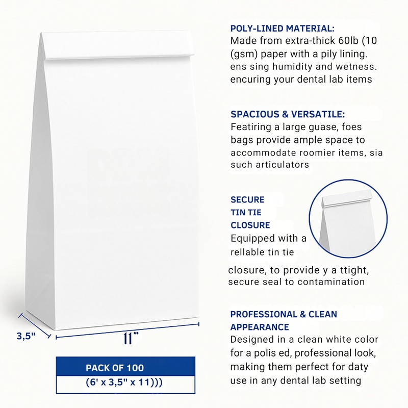 DDM International Dental Lab Delivery Bags - Pack of 100