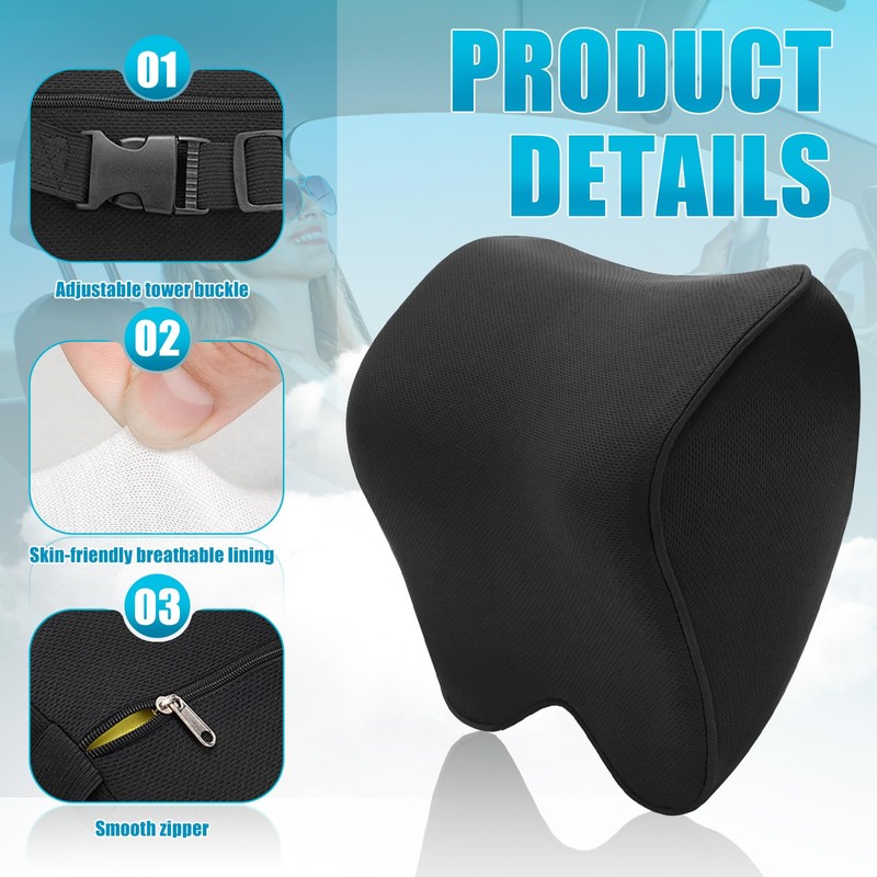 Mumjooyi Car Neck Pillow, Car Headrest Pillow, Soft Car Headrest