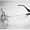 Fashion Men's Rimless Vintage Retro Rectangle Silver Clear Lens Fashion