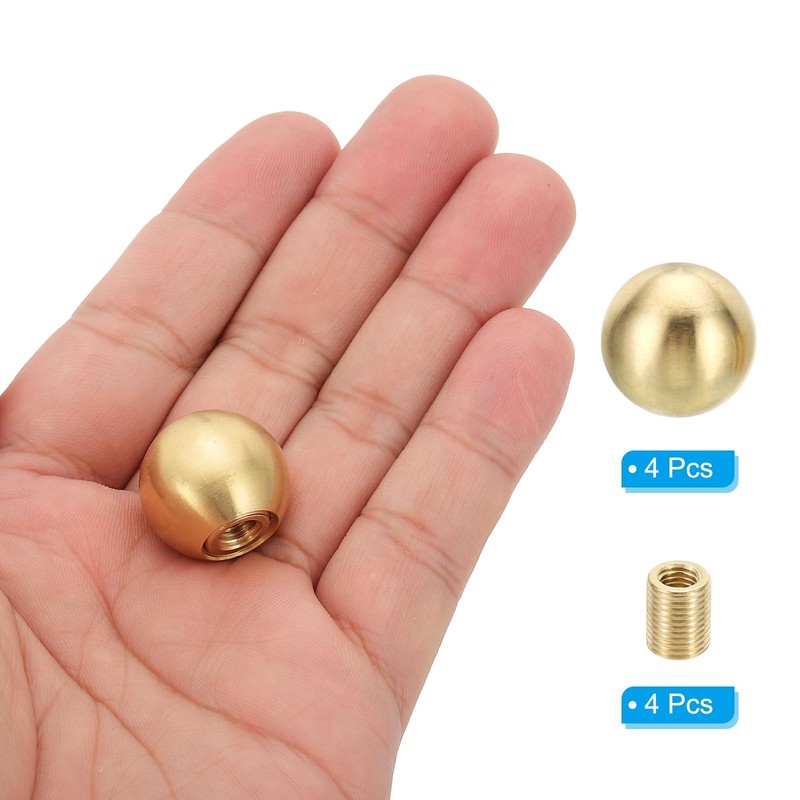 PATIKIL 20mm Ball Lamp Finials Caps Knob, 4 Set Solid
