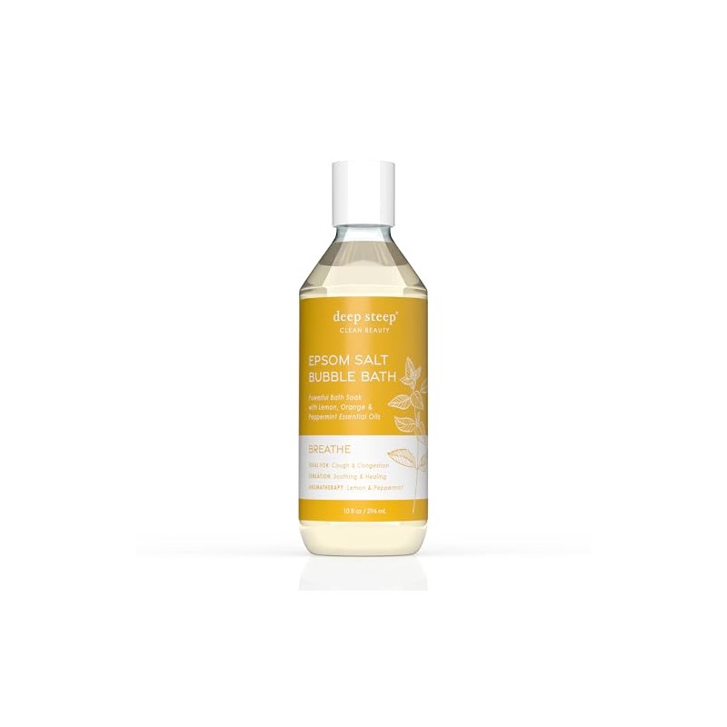 Deep Steep Epsom Salt Bubble Bath, Breathe, 10 oz –