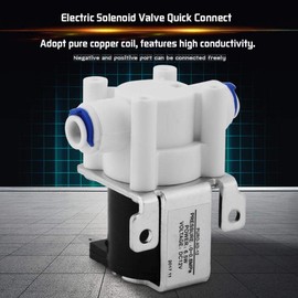 Water Solenoid Valve, DC 12 V Electric Water Valve with Pure Copper Coil, Quick Close and High Conductivity for Water Purifier, 1/4 Inch Pipe