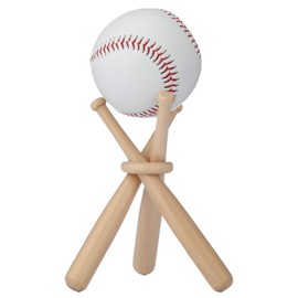 Baseball Stands for Display, Wooden Baseball Bats Display Stand Baseball Display Baseball Stands for Display for Tables for Kids and Sports Lover (Log)