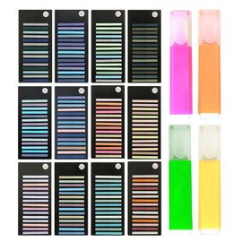 12 Sätze Von Indexaufklebern Und 4 Stücke Von Textmarkern, Studien- Und Büroversorgungen, Klassifizierungsmarkierungsaufkleber, Selbstklebende Aufkleber.