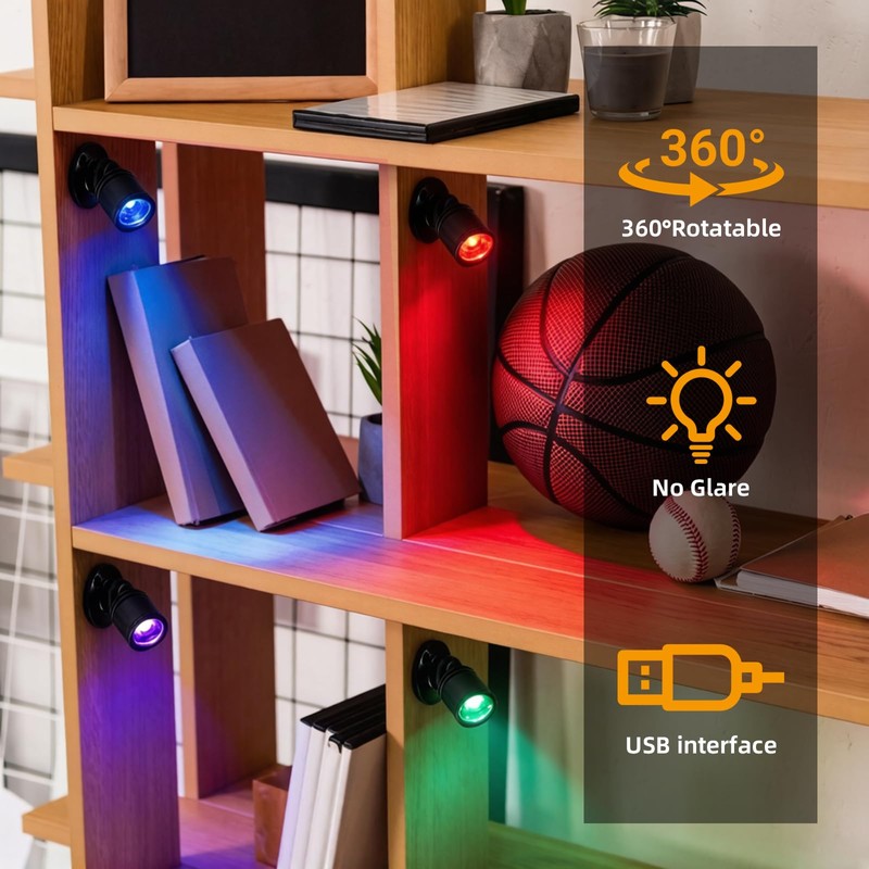 YaeCCC USB Powered Mini Spotlights for Display,Dimmable Mini LED Spotlight