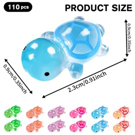 DIYDEC Pack of 110 Mini Luminous Turtles, Mini Resin Small Resin Turtle Figures, Gnome Luminous Colourful Miniature Turtles for Garden Decoration, DIY, Micro Landscape Scenes Home Decorations