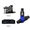 Speakon NL4FC，GELRHONR NL4 Connector Round Speaker Plug Twist Lock 4