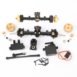 FEDCO SCX24 Axles + 6 MM Extended Axles with 5g Servo 15T Servo Arm and Mount Brass Counterweight Hex for Axial AX24 SCX24 Upgrade Parts 1/24 RC Crawler