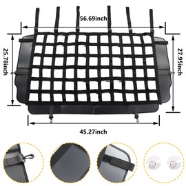 BESTAOO Pet Net Vehicle Safety Mesh Dog Barrier for Jeep Wrangler JK JL 2 Door 4-Door 2007-2025,Rear Seat Isolation Net,Easy to Install,Updated Version