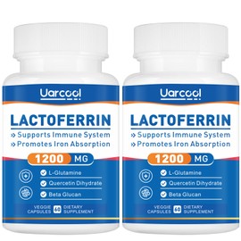 Uarcool Lactoferrin Supplement 1200mg for Healthy Immune Support-Gluten-Free, Vegetarian - 60 Softgels(2 Bottles)