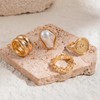 CJIAYUJEW Chunky Gold Rings Set for Women,Trendy Gold Stackable Open