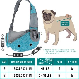 PetAmi Dog Sling Carrier for Small Dogs, Puppy Carrier Sling Purse, Dog Bags For Traveling, Carrying Bag to Wear Medium Cat, Adjustable Crossbody Pet Sling Travel, Poop Bag Dispenser, Max 10 lbs, Blue