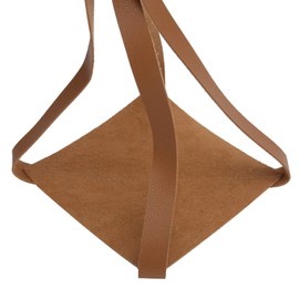 Masyrt PU Leather Plant Hanger Planter Flower Pot Hanging Holder Home Decor Garden Decoration (Brown Square Bottom)