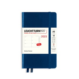 LEUCHTTURM1917 365957 Weekly Planner Pocket (A6) 2023, 12 Months, Navy, English