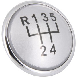 Recambo Gear Knob Cap Emblem Cover 5 Gears Suitable for VW Bora Type 1J 1998-2004 Plug & Play Silver Chrome