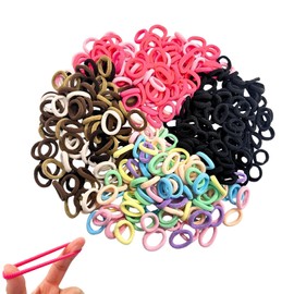 Pack of 400 Hair Bobbles, Mini Hair Bands, Rubber Bands, No Damage Hair Elastics, Colourful Hair Accessories, Girls Durable Hair Clips, for Toddlers, Children and Girls