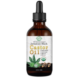 MMPANG Organic Jamaican Black Castor Oil in Glass Bottle Cold Pressed Hexane Free, 100% Pure Natural Hair Strengthening Oil, Black Castor Oi for Hair Growth Eyelashes Eyebrows (2oz/60ml)