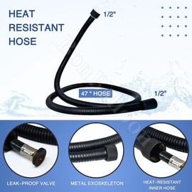 Black Shattaf Toilet Set Handheld Plastic Hand Held Sprayer Spray Shower Rinse Rinser Bathroom Seat Multipurpose Sprayer Adjustable Pressure Control with Bidet Hose شطاف بلاستيك أسود