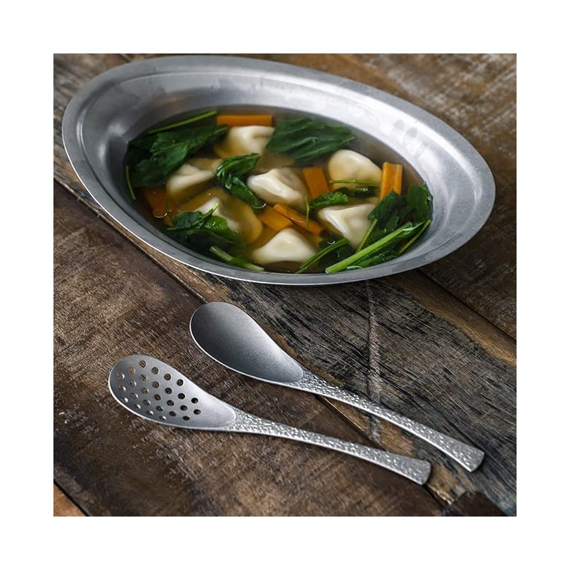 VINTAGE INOX Vintage Imperfection Perforated Astragalus Spoon, Made in Japan,