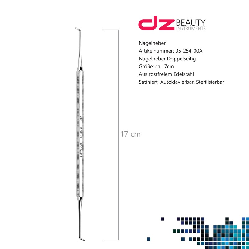 Eckenheber Fußpflegeinstrument Doppelinstrument Nagelheber - Edelstahl - 17 cm