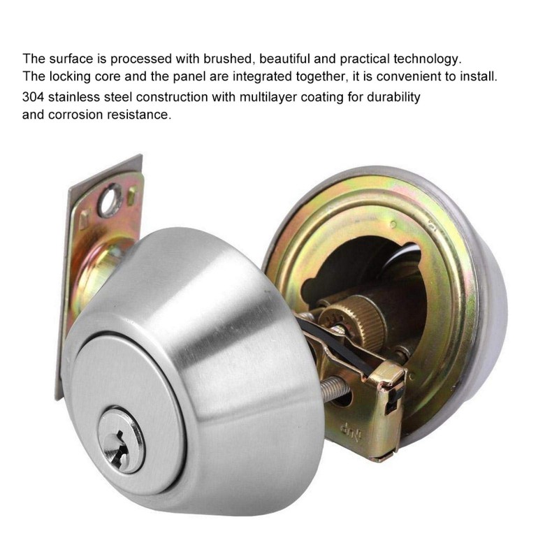 Security Door Lock, Double Cylinder Steel Anti-Thief Door Bolt with