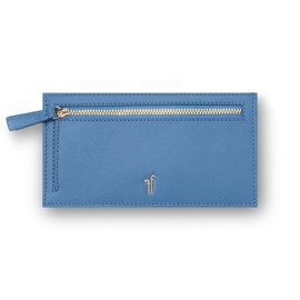 Forest & Firth Chiselworth Slim Wallet, Nappa Leather, Sleek Design, Gift Box (Evening Blue)