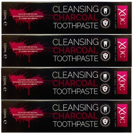XOC Cleansing Charcoal Toothpaste (4 x 100ml) Whitening
