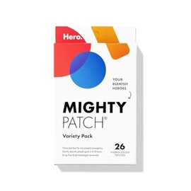 Hero Cosmetics Mighty Patch - Paquete variado de parches hidrocoloides para acné, tratamiento de puntos (26 unidades) para cuerpo y brotes más grandes