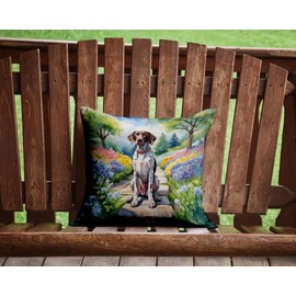 Caroline's Treasures Spring Path Throw Pillow, 14Hx14W, German Shorthaired Pointer 6633