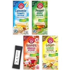 Pompadour Herbal Tea, 10 Tea Bags x 4 Types, Set of 4, Hataya Matcha Tea Sticks