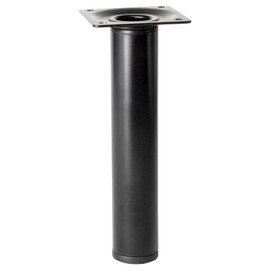 WAGNER Telescopic Furniture Leg / Table Leg / Adjustable Foot Diameter 30 x 160 - 250 mm, Screw-On Plate 60 x 60 mm, Extendable, Industrial Steel Powder-Coated Black Matt - 12182801