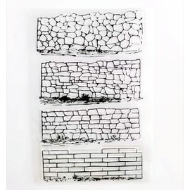 WooYangFun 4 Different Brick Background Clear Stamp for Card Making Decoration and Scrapbooking 11x16cm